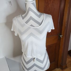Womans Out from Under by Urban Outfitters White Crop top Tie front Size Medium